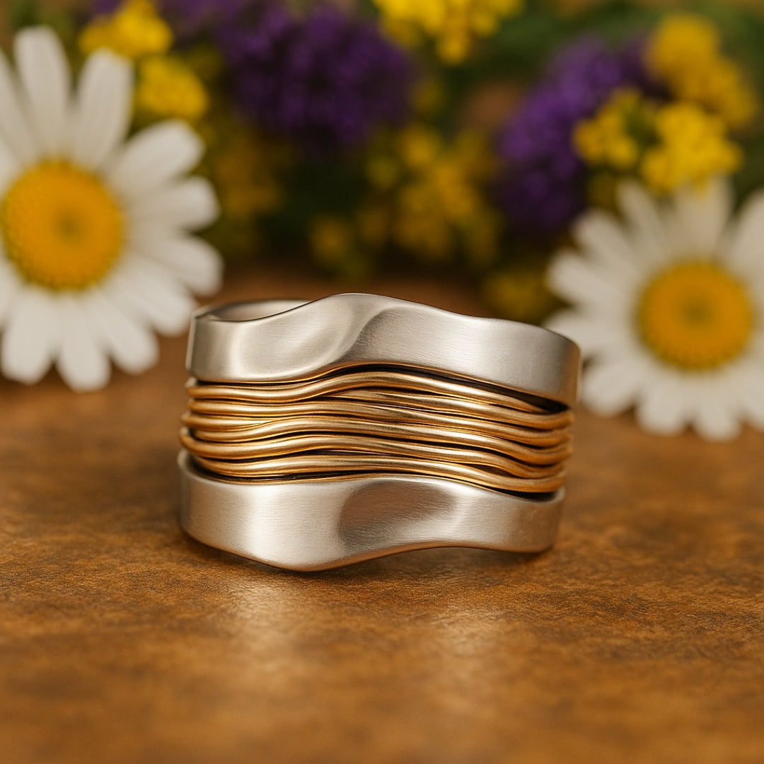 Silver Golden Threads | Ring