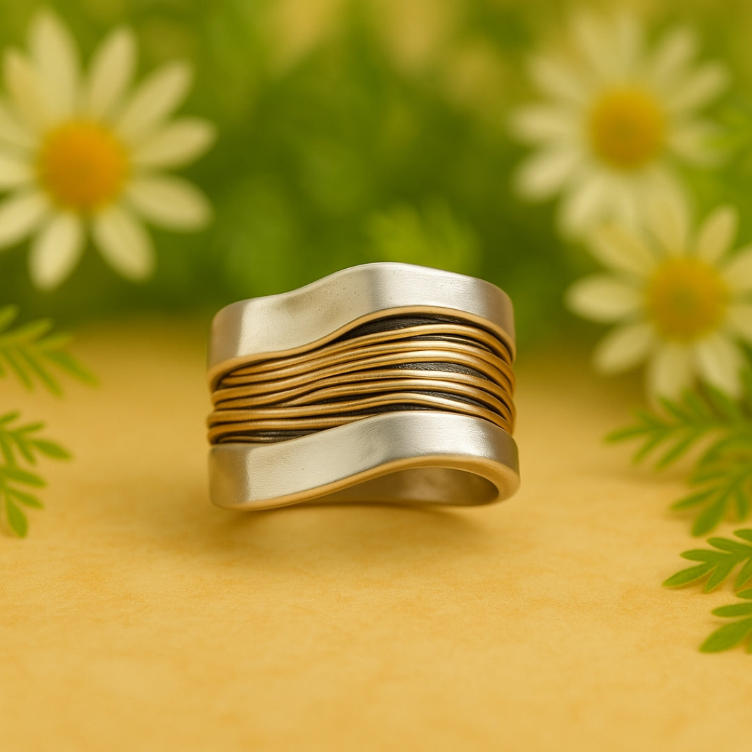 Silver Golden Threads | Ring
