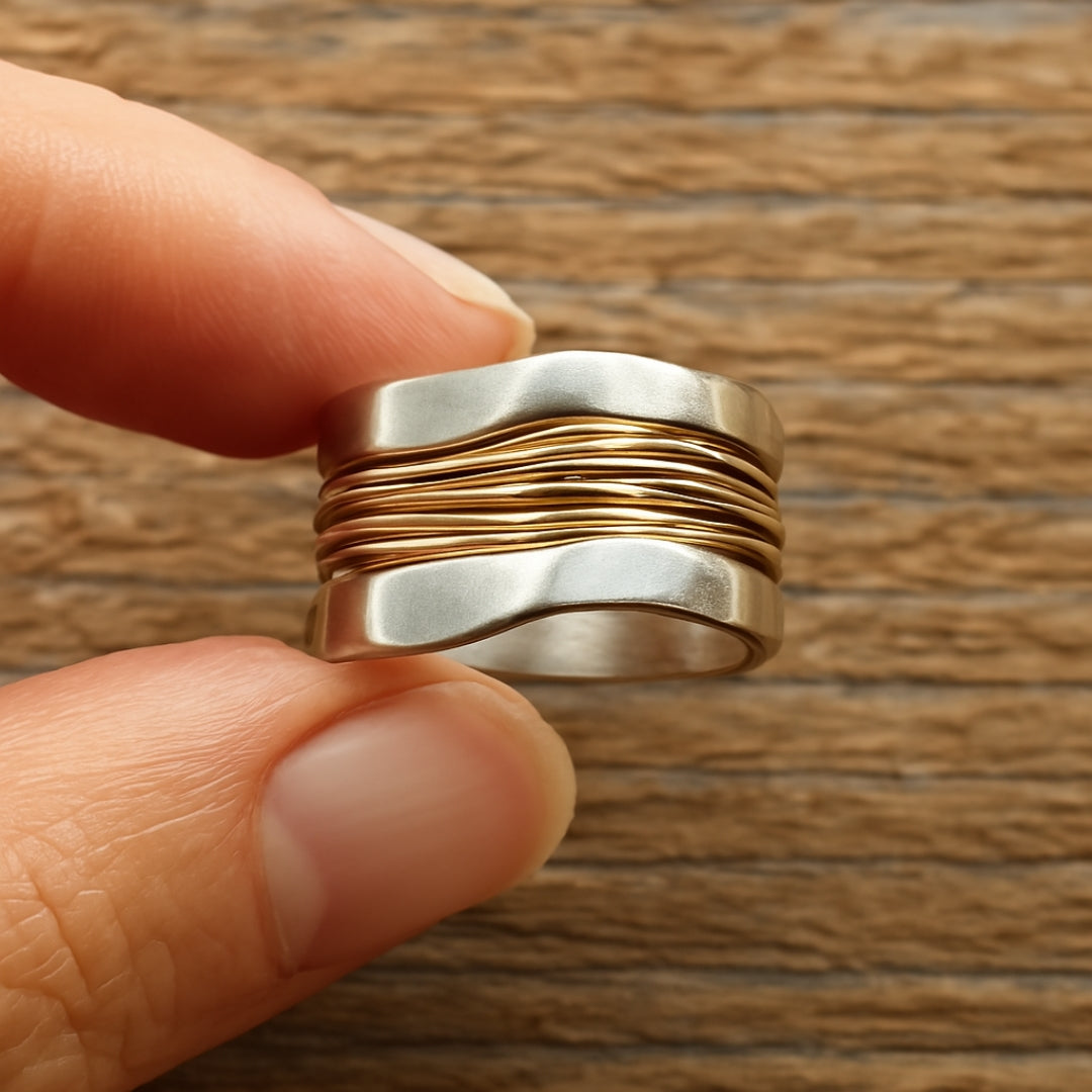 Silver Golden Threads | Ring