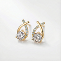 Gold Cross | Zirconia Earrings
