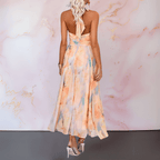 Esther | Halterneck Watercolour Print Dress