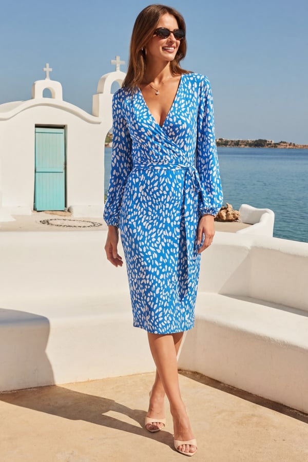 Lucienne | Fleck-Print Wrap Midi Dress - product image 1