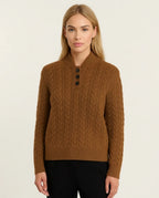 Ysella | Cable-Knit Cardigan with Buttons in KIM London product styling